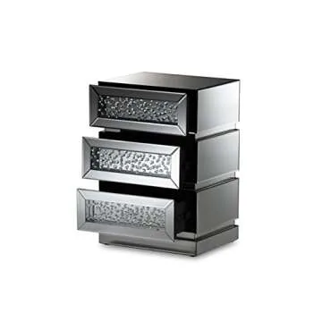 Sabrina Glamour 3-Drawer Nightstand for Elegant Interiors