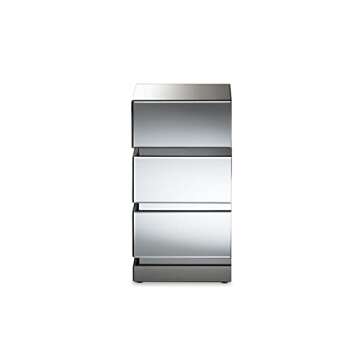 Sabrina Glamour 3-Drawer Nightstand for Elegant Interiors