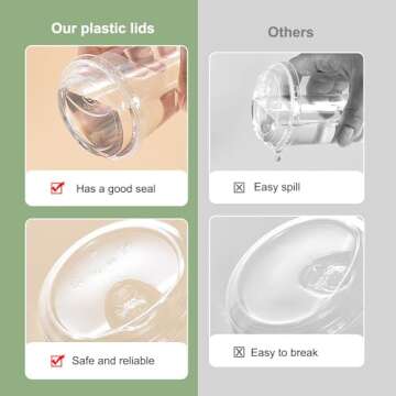 Krijuess 100 Pack Plastic Clear Strawless Snap Disposable PET Lids Fits for 12, 16, 20, 24 oz Cups for Iced Coffee, Milkshake, Slurpee, Ice cream, Razzle, Slush, Smoothy, Party's