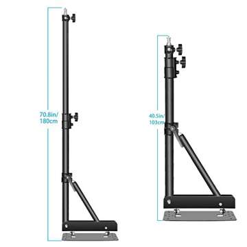 Neewer Triangle Wall Mount Arm for Photography Studio Strobe Monolight Softboxes Umbrellas Reflectors Flexible Rotation 180 Degrees Maximum Length 180 cm (Black)