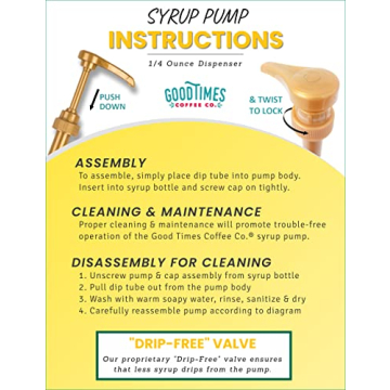 Gold Syrup Pumps for 750ml Bottles - Pack of 6