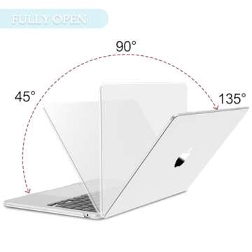 B BELK Compatible with MacBook Air 13 inch Case 2022 2021 2020-2018 Release A2337 A2179 A1932, MacBook Air M1 Case + 2 Keyboard Covers + Screen Protector, Crystal Clear