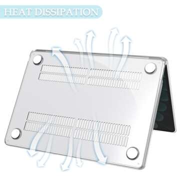 B BELK Compatible with MacBook Air 13 inch Case 2022 2021 2020-2018 Release A2337 A2179 A1932, MacBook Air M1 Case + 2 Keyboard Covers + Screen Protector, Crystal Clear