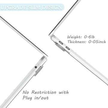 B BELK Compatible with MacBook Air 13 inch Case 2022 2021 2020-2018 Release A2337 A2179 A1932, MacBook Air M1 Case + 2 Keyboard Covers + Screen Protector, Crystal Clear