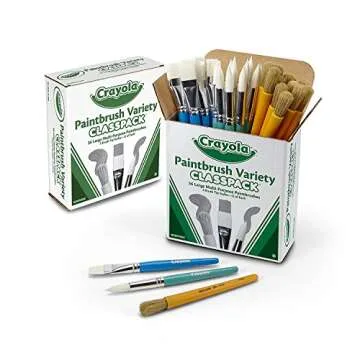 Crayola Paintbrush Variety Classpack, School Supplies, 36 Large Paint Brushes For Kids, Assorted