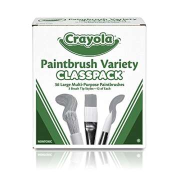 Crayola Paintbrush Variety Classpack, School Supplies, 36 Large Paint Brushes For Kids, Assorted