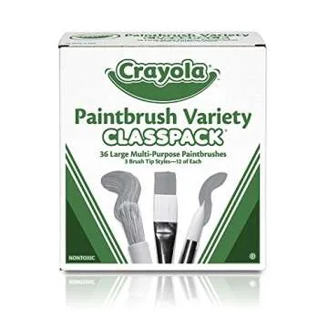 Crayola Paintbrush Variety Classpack, School Supplies, 36 Large Paint Brushes For Kids, Assorted