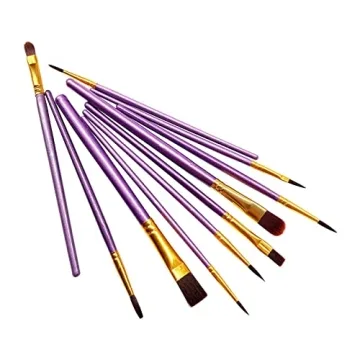 10-Piece Paint Brush Set for Kids and Beginners in Purple