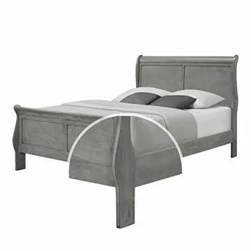 Benjara Sleigh Design Wooden Full Size Headboard & Footboard