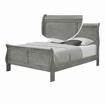 Benjara Sleigh Design Wooden Full Size Headboard & Footboard