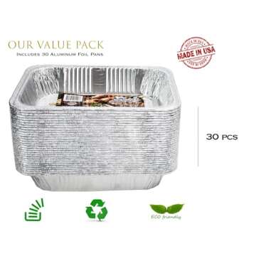 EHOMEA2Z 30 Pack Aluminum Pans for BBQ & Catering