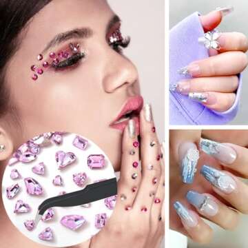 2PCS Rhinestone Picker Tool, Rhinestone Picker Dotting Pen, Dual-end Rhinestones Pickup Tool for Nail Gems, Wax Pencil for Rhinestones with 1 Tweezer for Nail Gems Stones Crystals DIY Nail Art