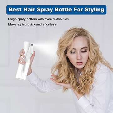 YUNFOOK Continuous Spray Bottle for Hair - 2 Pack 10.1oz/300ml Empty Ultra Fine Water Mist Sprayer f...