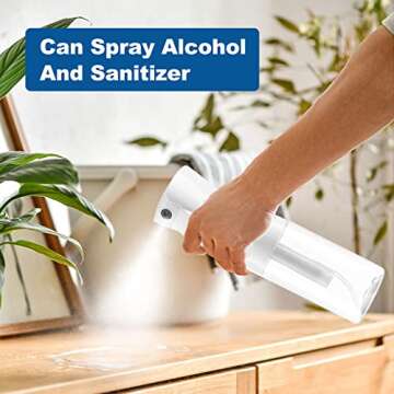 YUNFOOK Continuous Spray Bottle for Hair - 2 Pack 10.1oz/300ml Empty Ultra Fine Water Mist Sprayer for Hairstyling, Salons, Cleaning, Plants, Misting & Skin Care