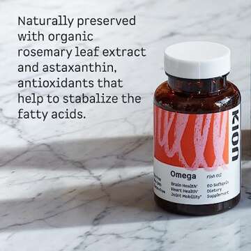 Kion Omega - Omega 3 Fatty Acid Supplements - DHA Supplements - Mini Fish Oil Softgels - Omega 3 DHA EPA Fish Oil Pills - Fish Oil 1,000 mg - 30 Servings