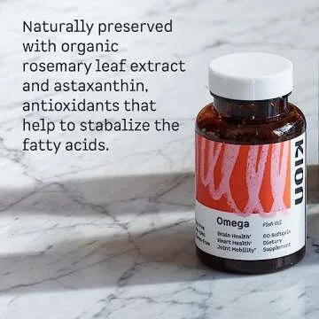 Kion Omega - Omega 3 Fatty Acid Supplements - DHA Supplements - Mini Fish Oil Softgels - Omega 3 DHA EPA Fish Oil Pills - Fish Oil 1,000 mg - 30 Servings