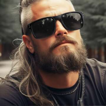 Glapeame Polarized Sunglasses Men Womens - Retro Square Sun Glasses for Fishing Running Driving UV Protection (Black)