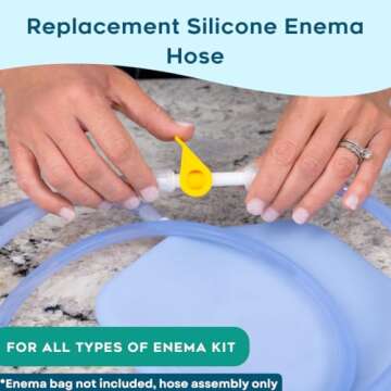 PE Premium Enema Replacement Silicone Enema Hose Tube - Reusable for Coffee & Water Colon Cleanse. 6...