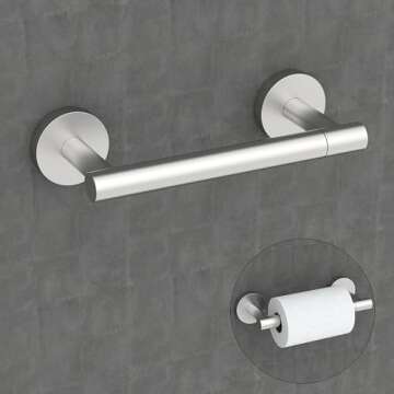 Standalone Stainless Steel Toilet Paper Holder for Any Bathroom