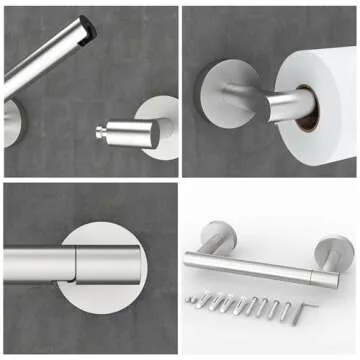 Standalone Stainless Steel Toilet Paper Holder for Any Bathroom