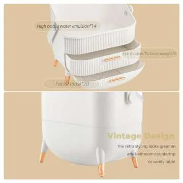 ZOOFOX 3 Pack Makeup Organizer, Cosmetics Storage Display Case with Lipstick and Makeup Brush Organizer, Portable Handle Skincare Holder for Bathroom Countertop, Dresser