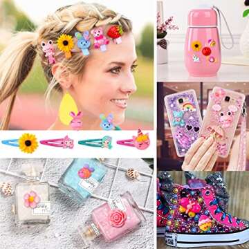 Mity rain Nail Charms-Slime Charms, 150pcs Kawaii Nail Charms Flatback Resin Charms, 3D Nail Charms for Nail Art Decorations Supplies