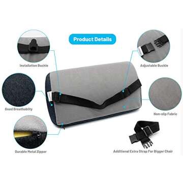 Lumbar Support Pillow for Office and Car - Pain Relief