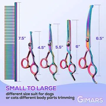 Gimars Professional Grooming Scissors Set - 6 Essential Tools for Pets