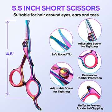 Gimars 6 in 1 Grooming Scissors Set for Dogs & Cats