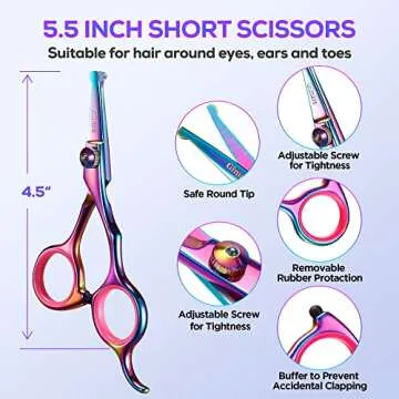 Gimars 6 in 1 Grooming Scissors Set for Dogs & Cats