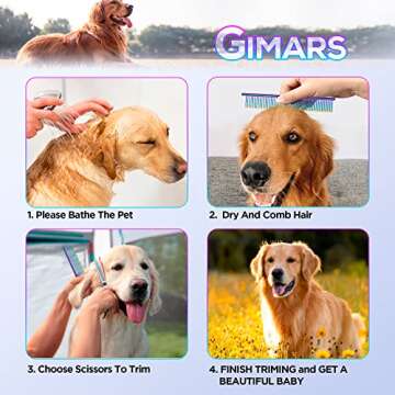 Gimars 6 in 1 Grooming Scissors Set for Dogs & Cats