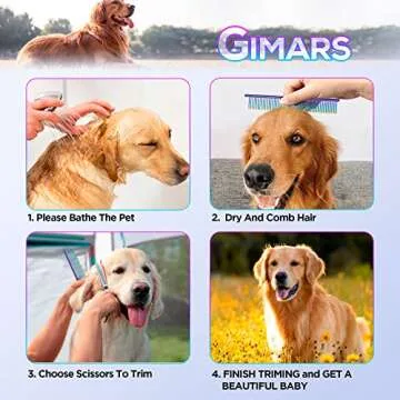 Gimars 6 in 1 Grooming Scissors Set for Dogs & Cats