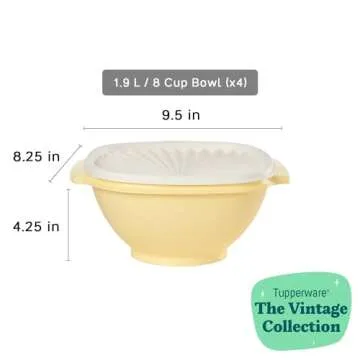 Tupperware Heritage Collection 8 Cup Bowls - 4 Pack
