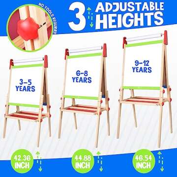 Joyooss Double-Sided Adjustable Easel for Kids