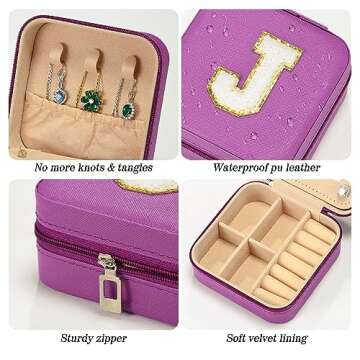 Personalized Initial Travel Jewelry Case for Women