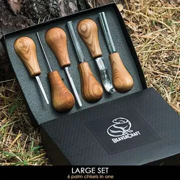 BeaverCraft SC05 Ergonomic Wood Carving Tools Kit - 6-Piece Set for Every Project
