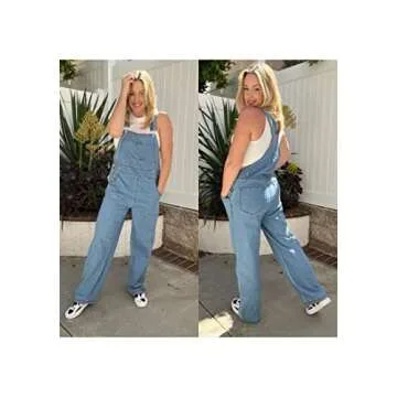 luvamia Women's Fashion Overalls Jumpsuits for Women Womens Jumpsuits Casual Light Blue Jumpsuit Blue Shadow Size Small Fits Size 4 / Size 6