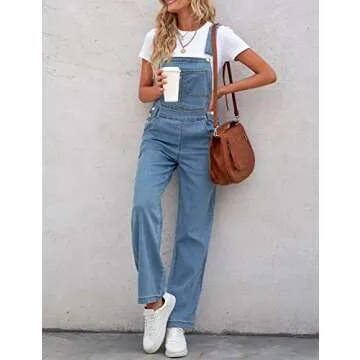 luvamia Women's Fashion Overalls Jumpsuits for Women Womens Jumpsuits Casual Light Blue Jumpsuit Blue Shadow Size Small Fits Size 4 / Size 6