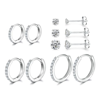 Sterling Silver Earrings Set - Hypoallergenic & Stylish Jewelry