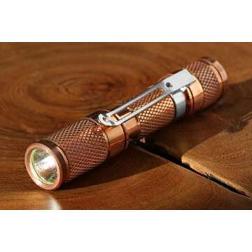 DROP - MDX-18406-2 AAA Copper Flashlight — EDC Mini Pocket LED Torch, IPX-8 Waterproof, 3 Modes, 1.5 oz, 110 lumens (CREE XP-G3 LED) (Drop AAA Copper - CREE)