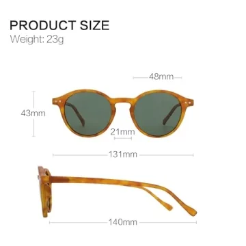 ZENOTTIC Polarized Round Sunglasses, Stylish Sunglasses for Men and Women Retro Classic, Multi-Style Selection