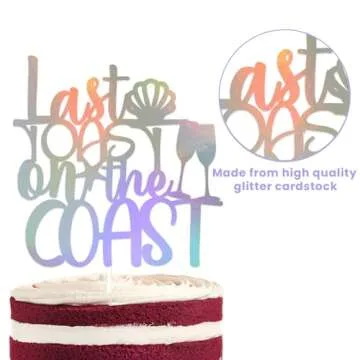 Holographic Coastal Bachelorette Cake Topper - Sparkle & Shine!