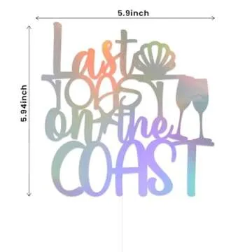 Holographic Coastal Bachelorette Cake Topper - Sparkle & Shine!