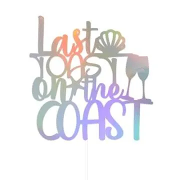 Holographic Coastal Bachelorette Cake Topper - Sparkle & Shine!