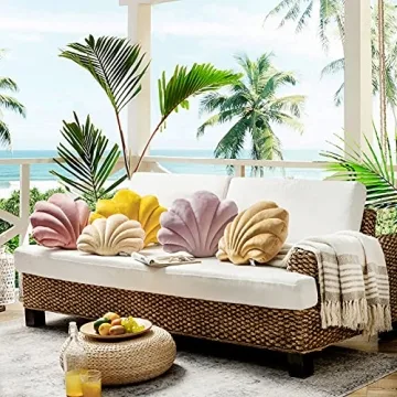 Ashler Shell Shaped Throw Pillow for Couch and Bed