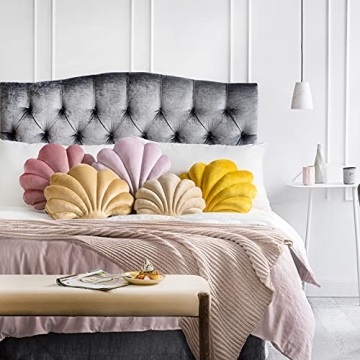 Ashler Shell Shaped Throw Pillow for Couch and Bed