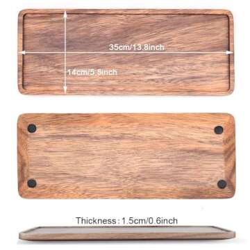 13.8 Inch Solid Wood Serving Platters and Trays of Natural Acacia Wood Log Charcuterie Boards,Cheese Board