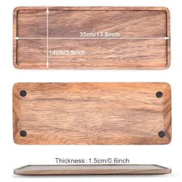 13.8 Inch Solid Wood Serving Platters and Trays of Natural Acacia Wood Log Charcuterie Boards,Cheese Board