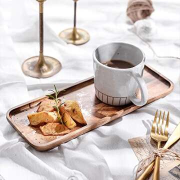 13.8 Inch Solid Wood Serving Platters and Trays of Natural Acacia Wood Log Charcuterie Boards,Cheese Board