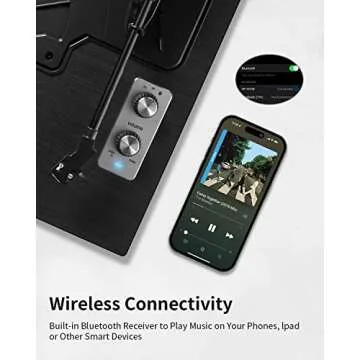 ANGELS HORN Bluetooth Vinyl Record Player - High-Fidelity 2-Speed Turntable with Built-in Speakers - Includes Phono Preamp & Magnetic AT-3600L Cartridge - Black Classic Edition